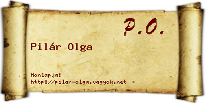 Pilár Olga névjegykártya