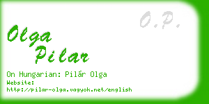 olga pilar business card